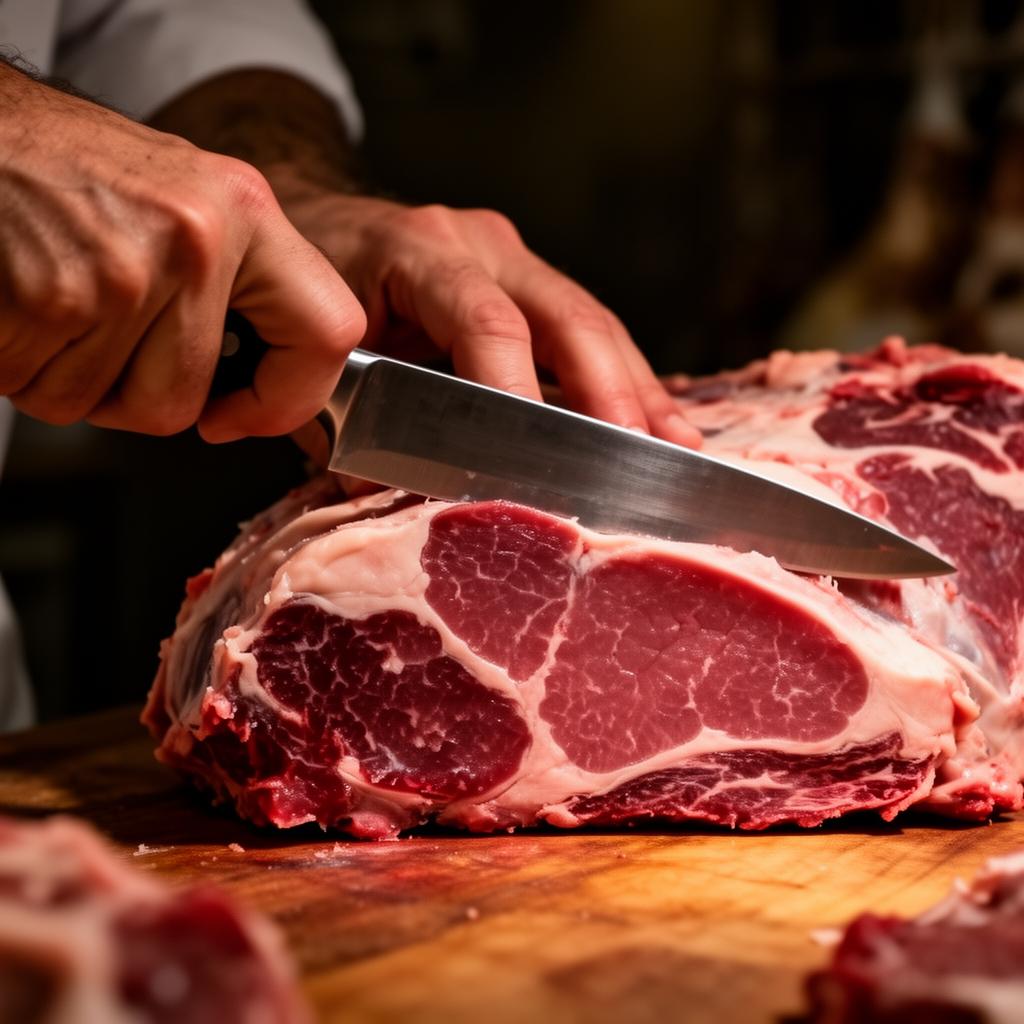 Lavorazione artigianale della carne in macelleria a Cagliari